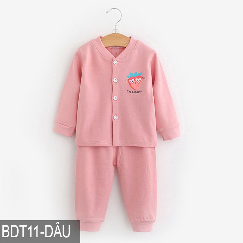 Bộ quần áo cotton dài tay cho bé trai bé gái Hàng Quảng Châu xuất Nhật BDT11