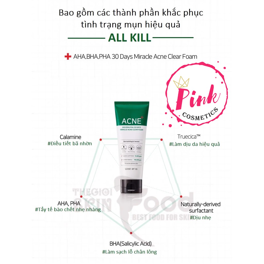 Sữa Rửa Mặt Ngừa Mụn Some By Mi AHA-BHA-PHA 30 Days Miracel Acne 100ml