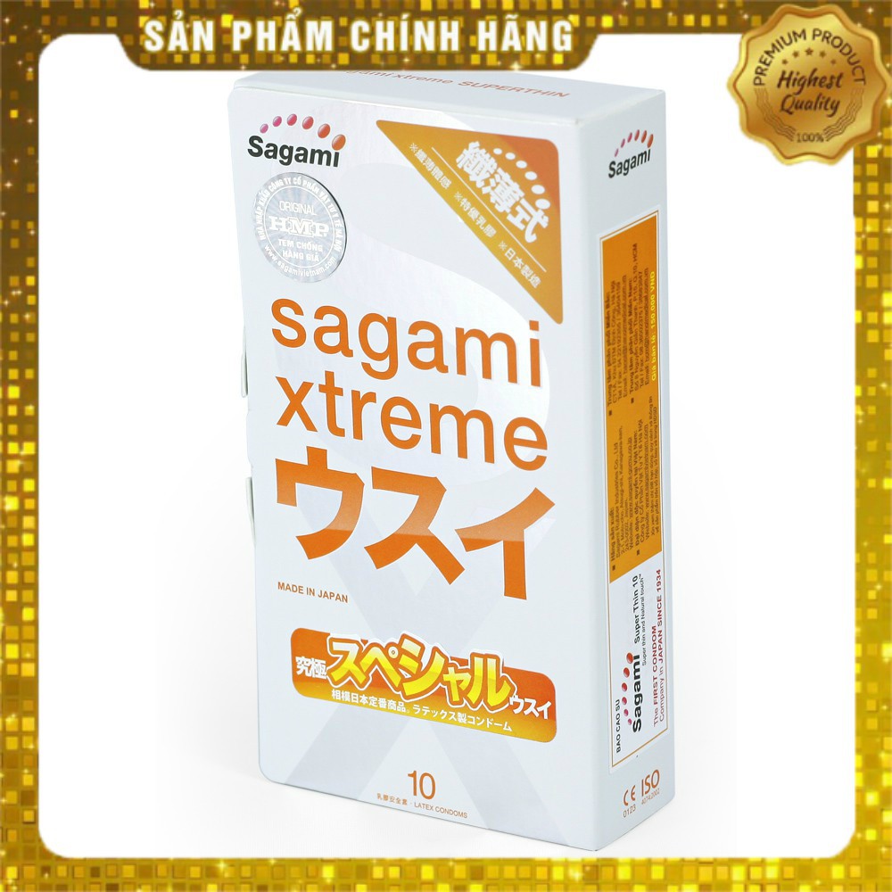 Bao Cao Su Siêu mỏng 10 chiếc Sagami Xtreme Super Thin - Nhật Bản