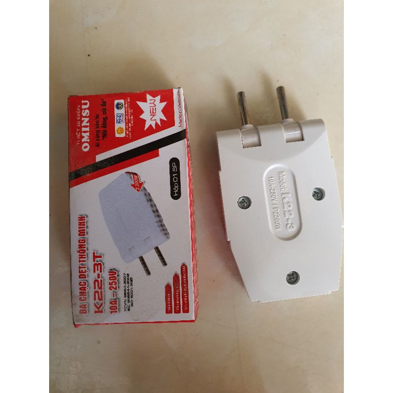 Phích cắm chia 3 dạng dẹt Ominsu