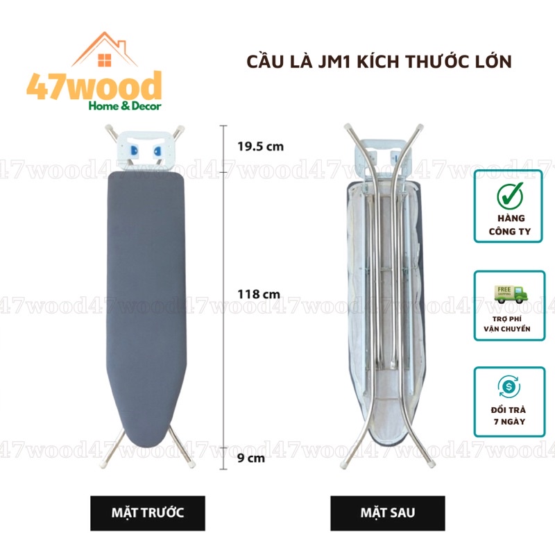 Cầu là quần áo cao cấp kích thước lớn JM1 - Kệ ủi đồ 47wood, hàng công ty chất lượng cao