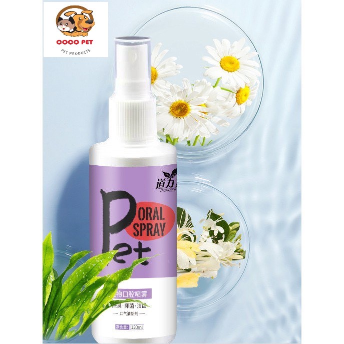 Nước Xịt Thơm Miệng, Diệt Khuẩn Khử Mùi Hôi Chăm Sóc Răng Miệng Cho Chó Mèo ORAL SPRAY PET 120ml