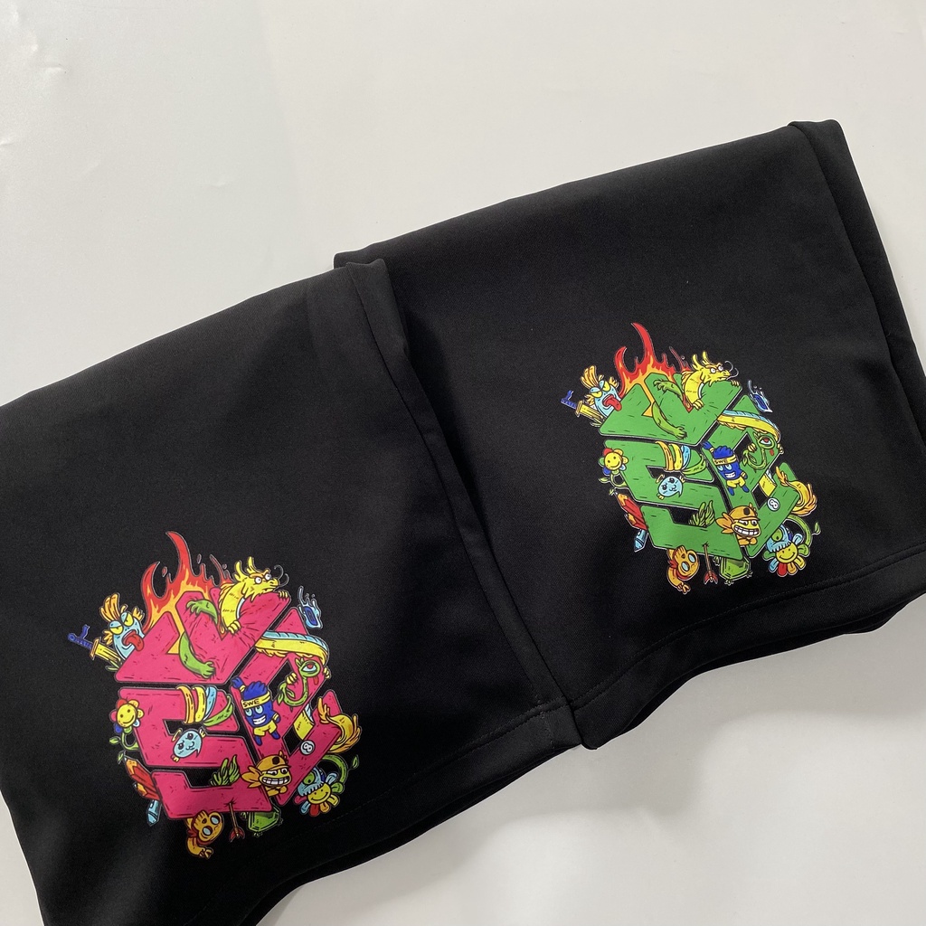 QUẦN SHORT SWE CARTOON Nam Nữ, chất thun Poly 2 da, đùi thể thao, cộc ngắn form rộng unisex