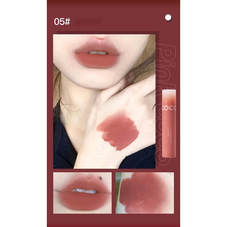 Son Kem nội địa trung 3D pinkcoco Tông Nhung Lì Trang Điểm Làm Đẹp Môi