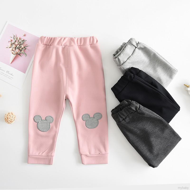 Quần Legging Cotton Lưng Thun In Họa Tiết Hoạt Hình Cho Bé Gái