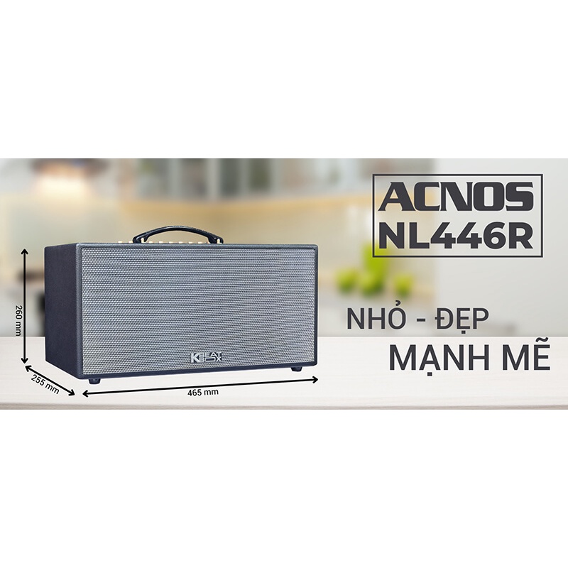 Loa karaoke xách tay Acnos NL446R Hàng Chính Hãng, Công nghệ kết nối Bluetooth 5.0, Loa chống hú di tần