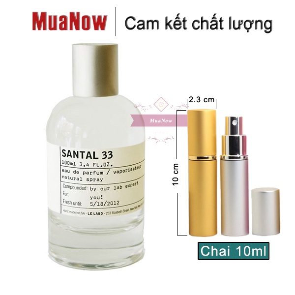 [Mẫu thử mini] Nước hoa Le Labo Santal 33 (đàn hương, tuyết tùng, bạch đậu khấu, giấy cói, hổ phách) | Thế Giới Skin Care