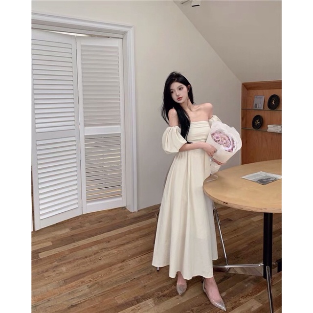 VÁY TRỄ VAI TIỂU THƯ DÁNG DÀI THANH LỊCH