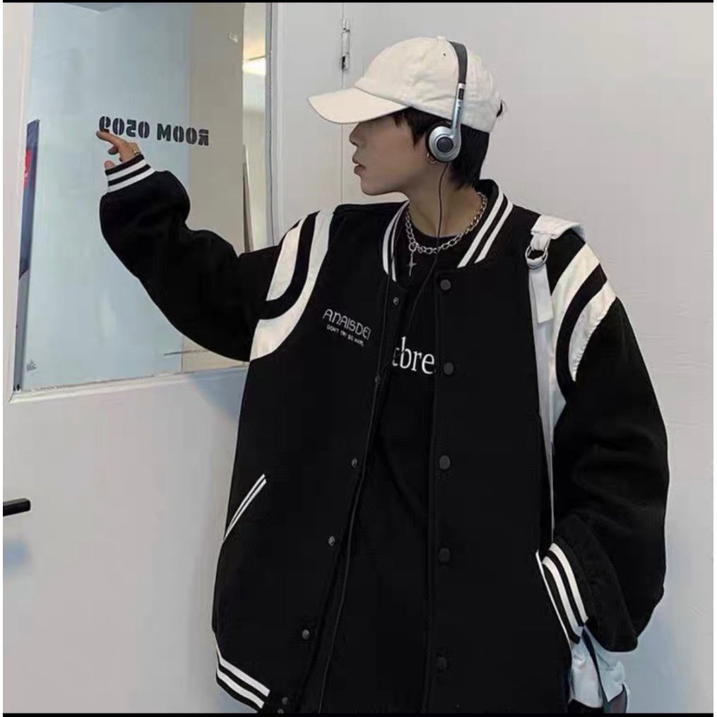 Áo bomber Nỉ Nam Nữ Chữ Phối Viền Tay chất nỉ cao cấp, áo khoác nỉ phối tay trắng U95 [NewUnisex]