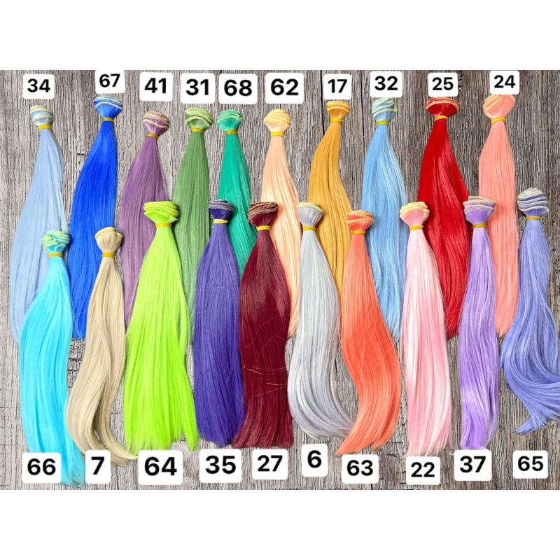 TG-tóc giả 25cm may tóc ,làm wig cho búp bê nhiều màu sắc