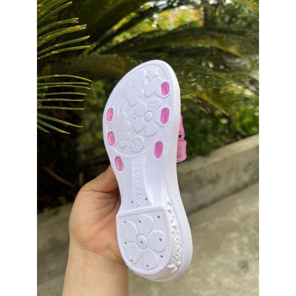 Dép quai ngang đính nơ bướm hình công chúa siêu dễ thương cho bé gái đi chơi/ đi học St798