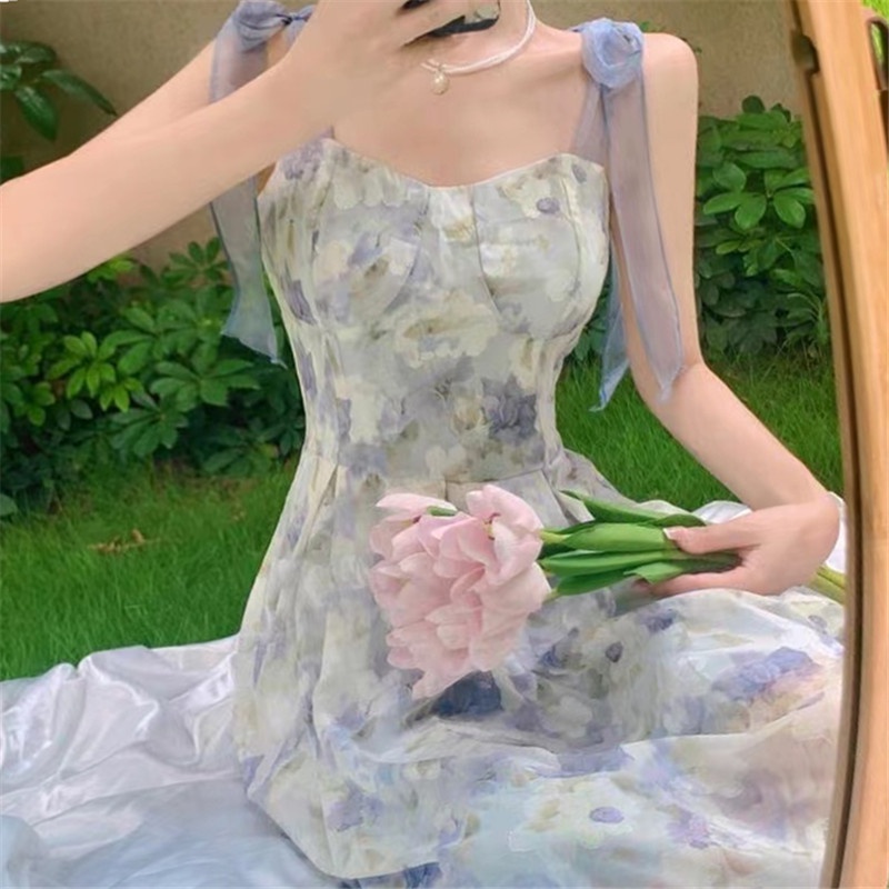 Đầm hai dây Perty dáng ôm phong cách Hàn Quốc thời trang mùa hè cho nữ