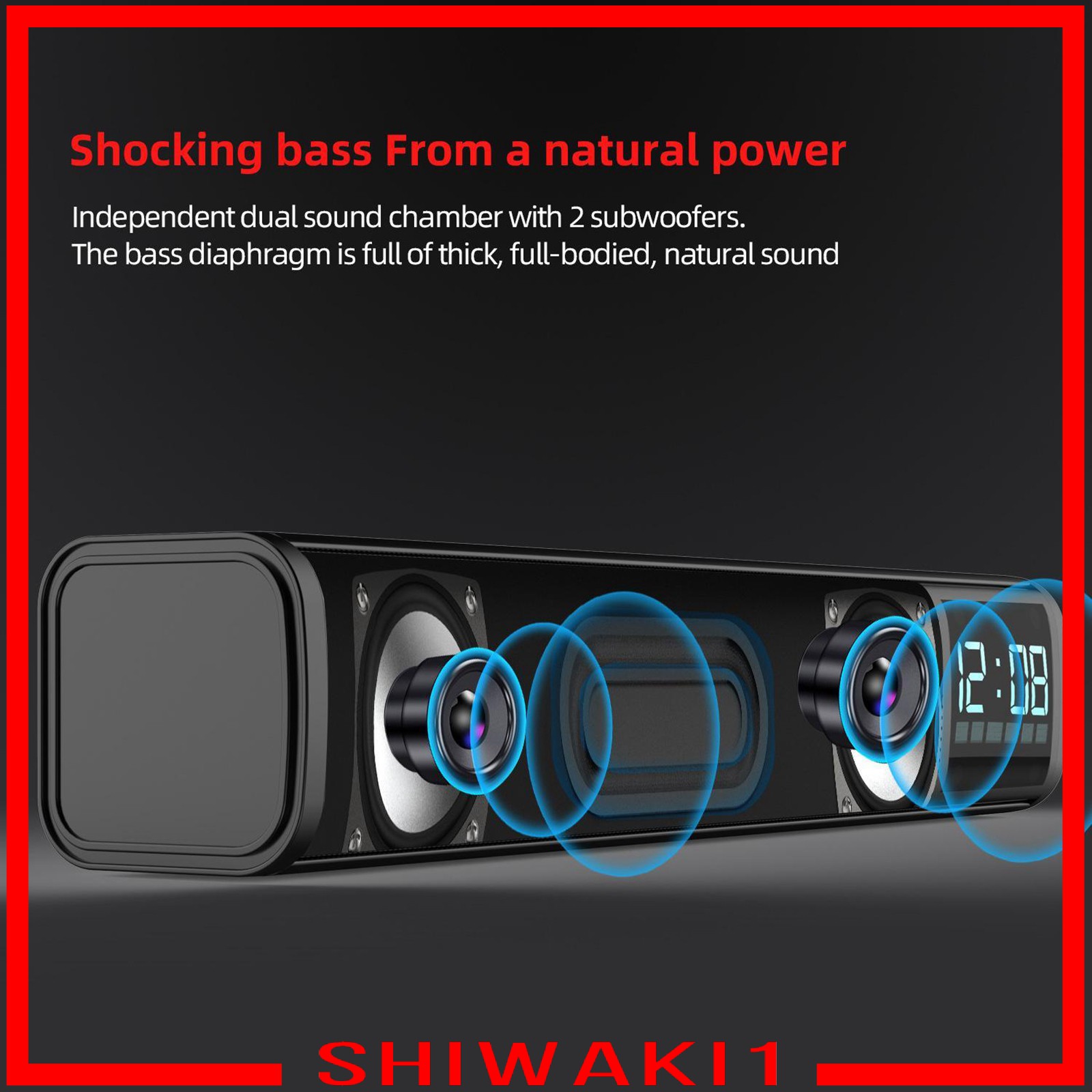 Loa Bluetooth 3d Shiwaki1 Âm Thanh Nổi Hỗ Trợ Tf Usb Aux Fm