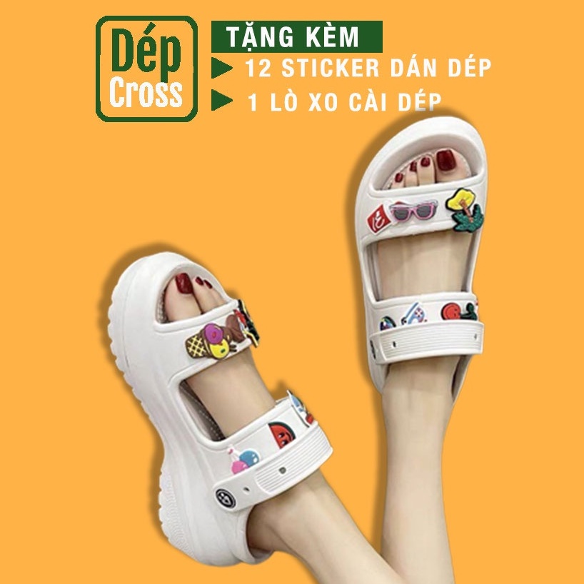 Dép sandal cross đế dày  6cm tăng chiều cao  cho nữ dép sandall ulzzang cao gót, xăng đan đế xuồng