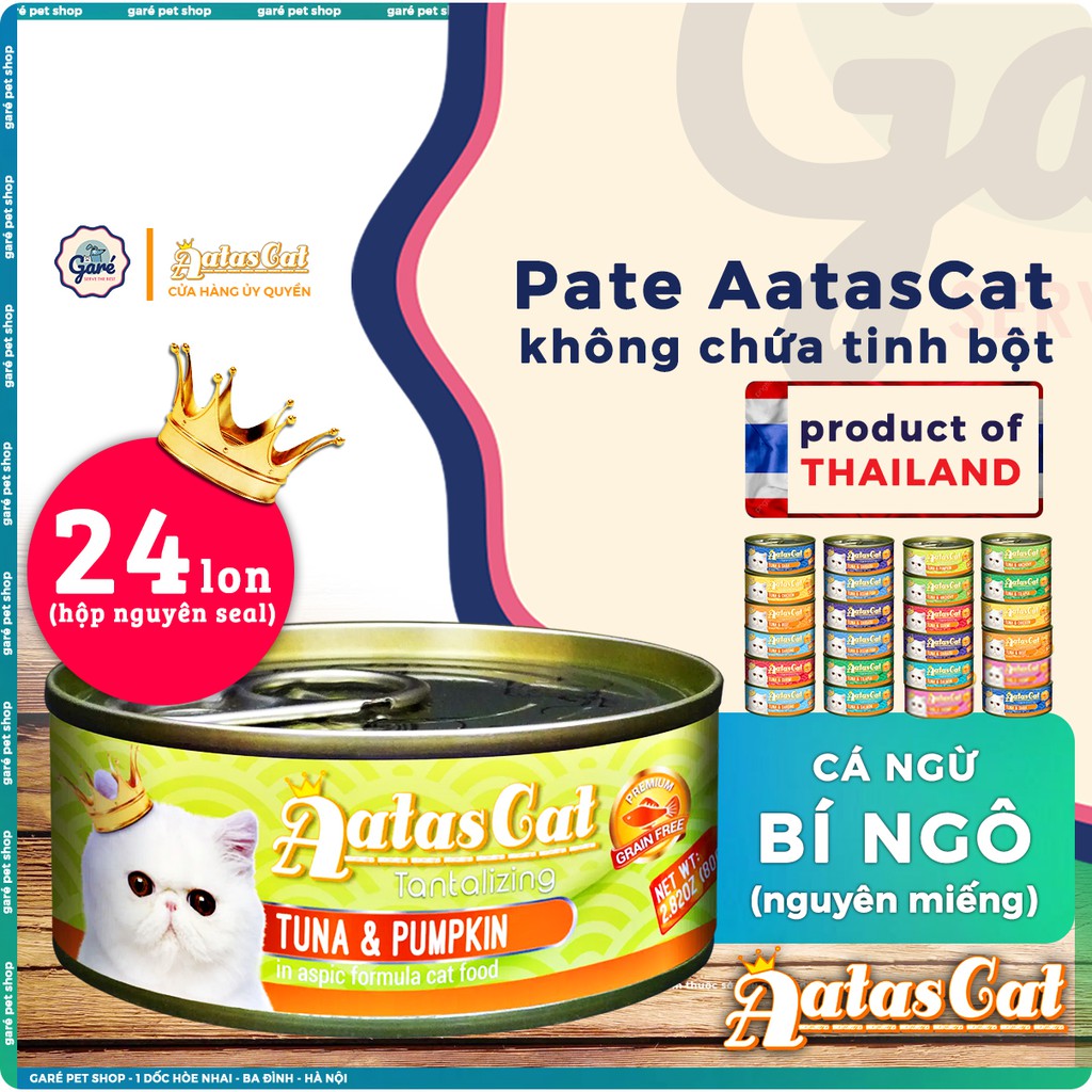 80gr - Pate thịt xé Aatas nguyên miếng đủ vị dành cho Mèo Made in Thailand