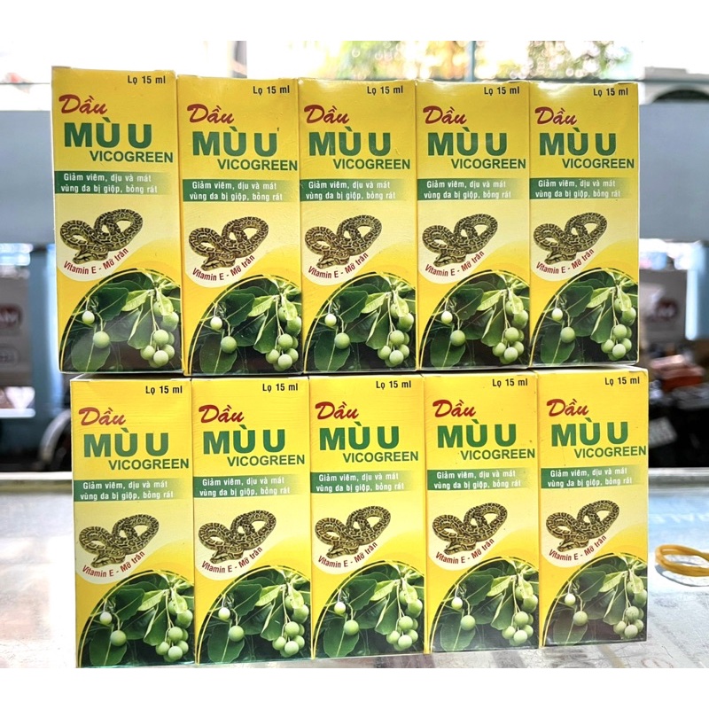 [COMBO 10 CHAI MÙ U] DẦU MÙ U VICOGREEN VITAMIN E, MỠ TRĂN