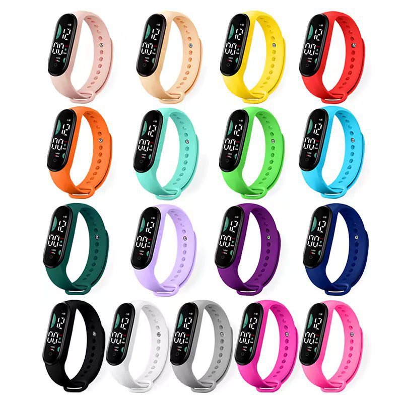 Đồng Hồ Thể Thao Điện Tử Màn Hình Cảm Ứng LED M9 Bằng Silicone Dành Cho Nữ