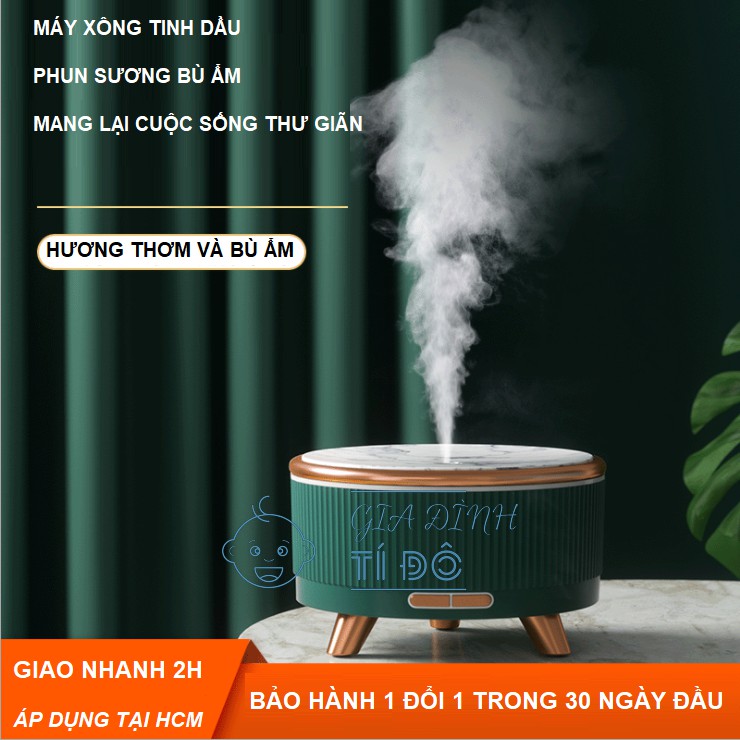 Máy Xông Tinh Dầu, Phun Sương Nano Bạch Lam 500ml Đèn Led 7 Màu