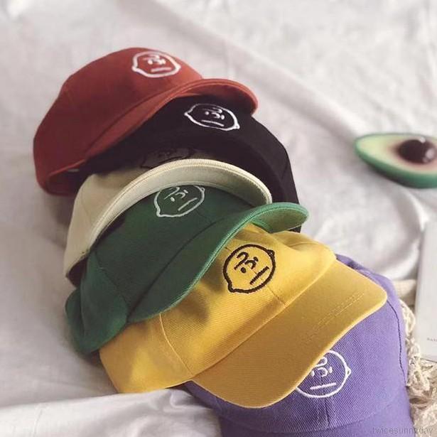 Nón lưỡi trai thêu hình mặt cười dễ thương dành cho bé