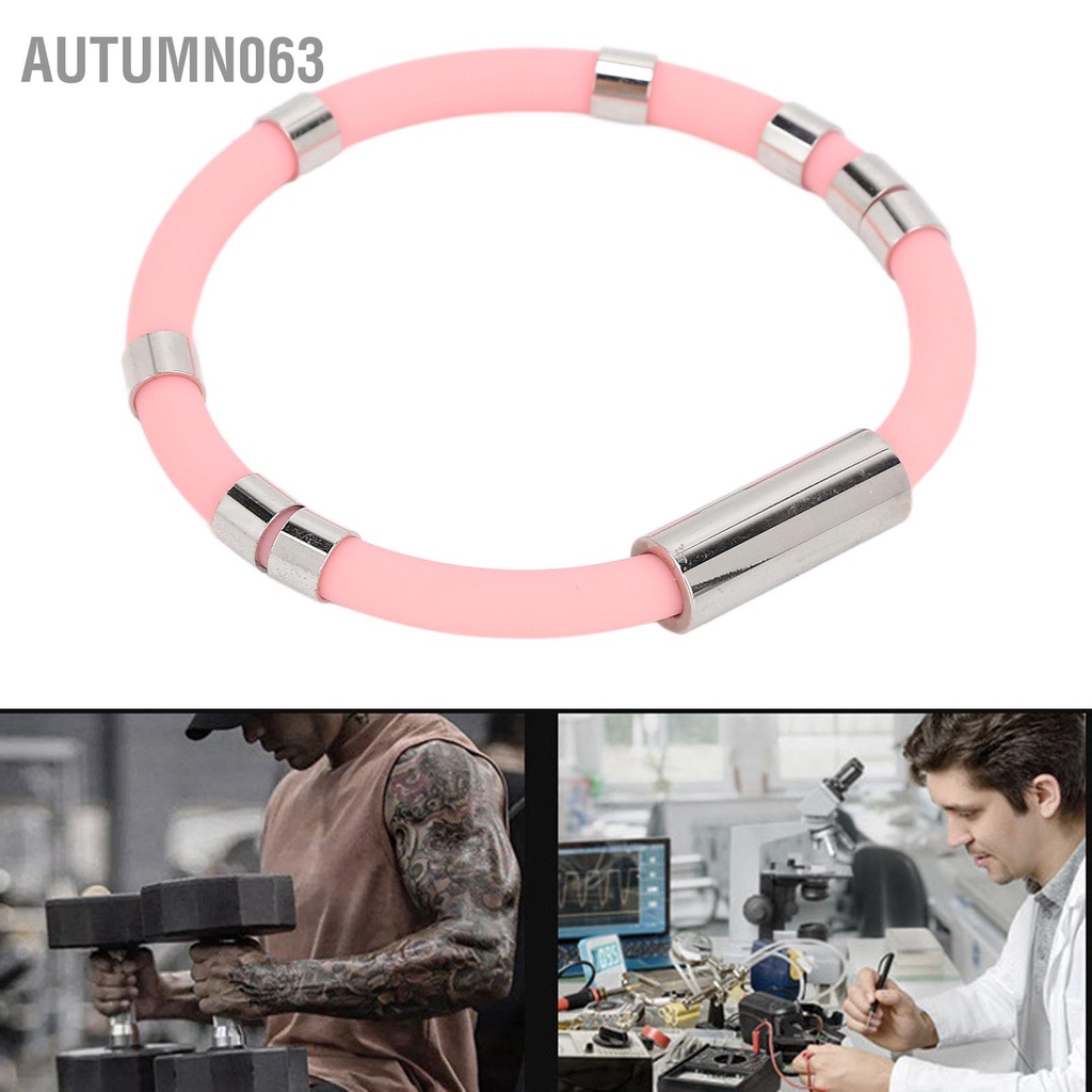 Autumn063 Dây đeo cổ tay chống tĩnh điện 8 vòng màu hồng không thấm nước có thể giặt được Thoải mái silicon cho mùa đông chạy bộ