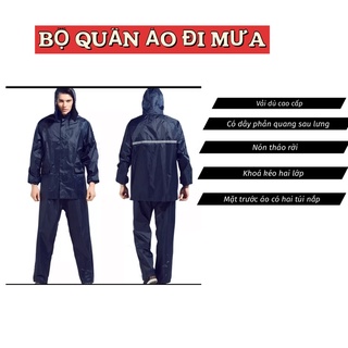 Áo mưa bộ phản quang_ Đi mưa chống thâm_ Đi gió chống lạnh