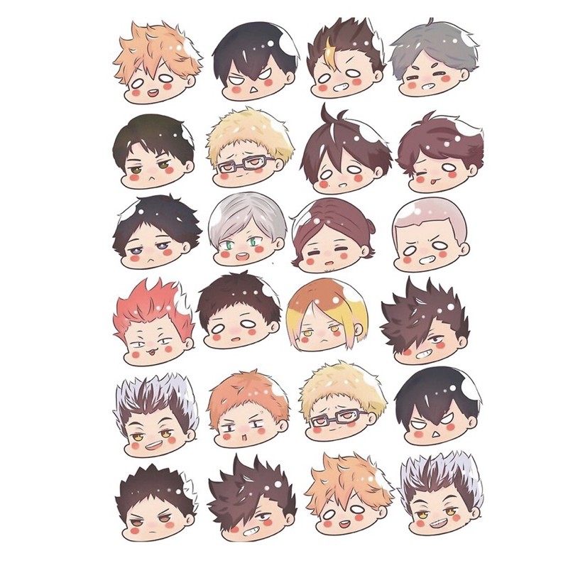 hình dán haikyuu chibi 30-60 cái/ Sticker anime haikyuu