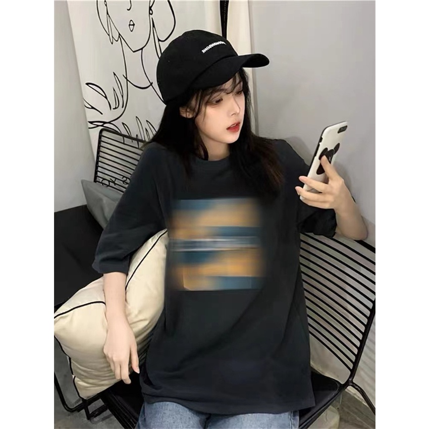 NRVP Áo Thun Nữ Oversize Cổ Tròn Thời Trang Hàn Quốc