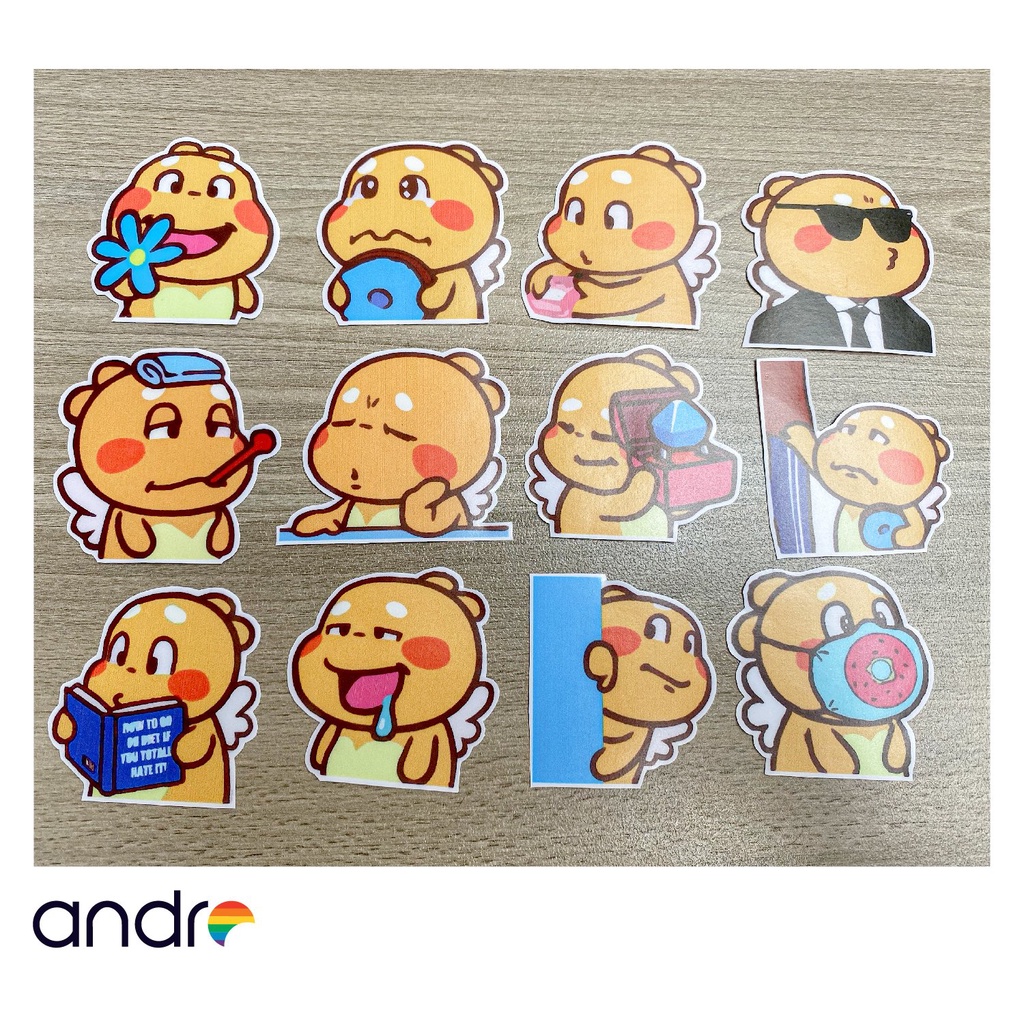 Full 80 Sticker Qoobee dễ thương chất liệu Decal dán Chống Thấm Nước trang trí Laptop, Nón bảo hiểm, Điện thoại