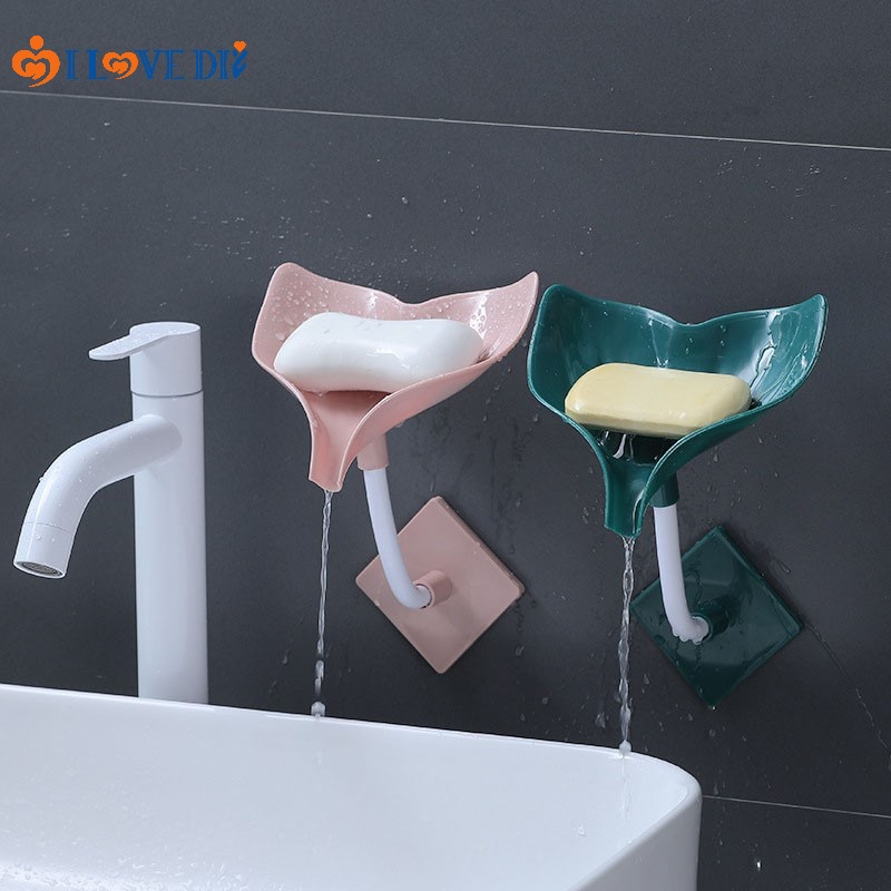 Giá Đỡ Xà Phòng Gắn Tường Bằng Nhựa Thiết Kế Hình Đuôi Cá Voi 3 Màu Chống Trượt Đa Năng Tiện Dụng Cho Nhà Bếp
