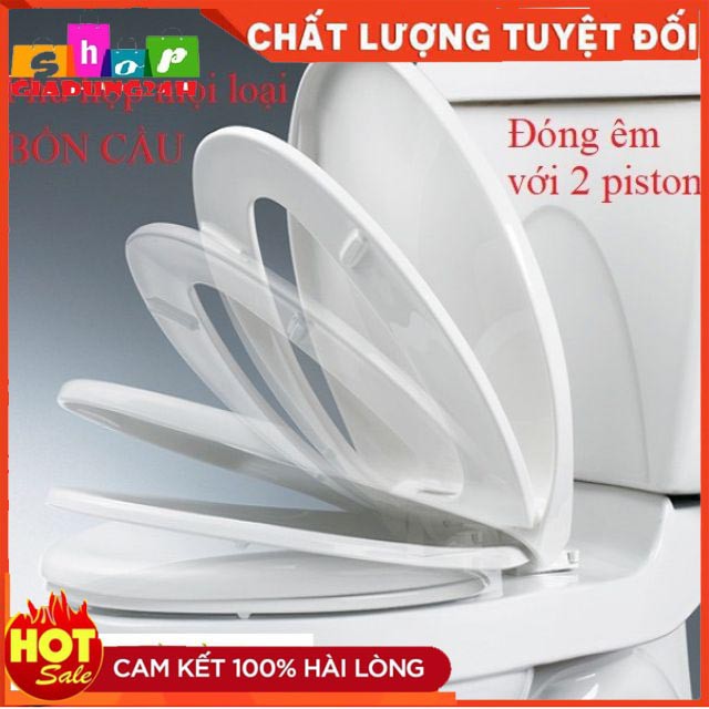 Nắp bàn cầu rơi êm cao cấp HA11, không gây ồn, nhựa ABS siêu bền-Giadung24h