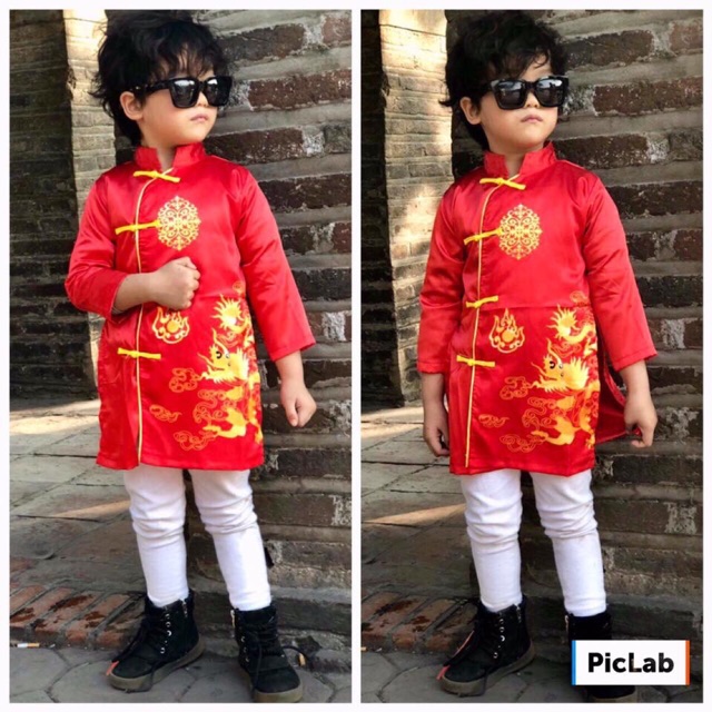 Áo Dài Rồng 3D cho bé trai