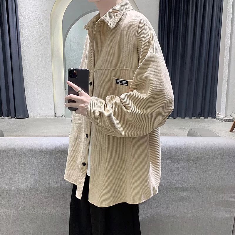 Áo Sơ Mi Nam Nhung Kẻ Dài Tay Phong Cách Thời Trang Hàn Quốc Cho Giới áo sơ mi nhung tăm nữ áo sơ mi nữ form rộng áo sơ mi tay dài