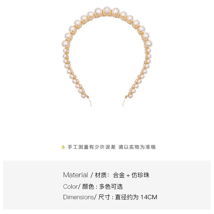 Băng Đô Cài Tóc Đính Ngọc Trai Nhân Tạo Phong Cách Hàn Quốc Thời Trang Cho Nữ