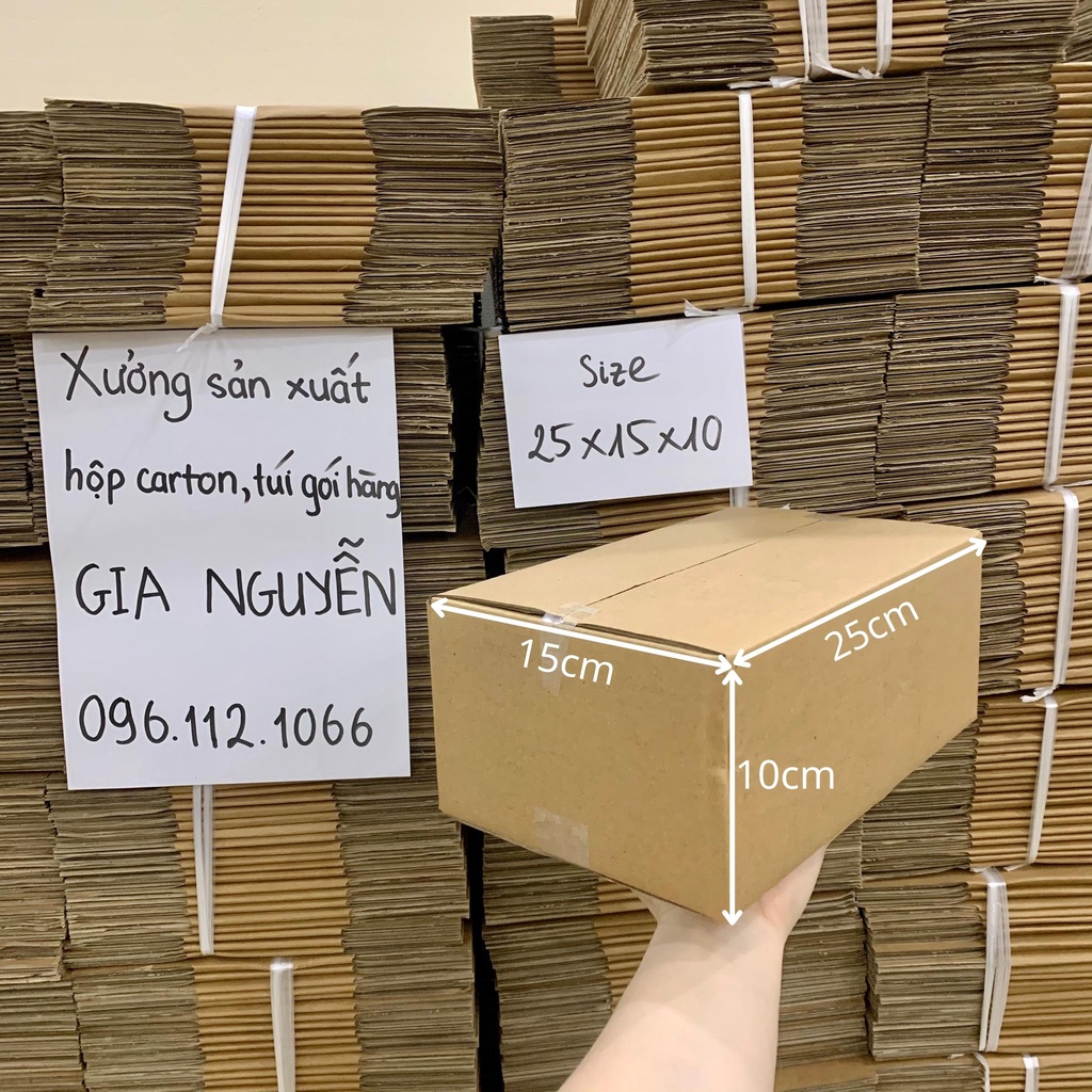 Combo 50 hộp đóng hàng 25x15x10 vận chuyển hàng Gia Nguyễn