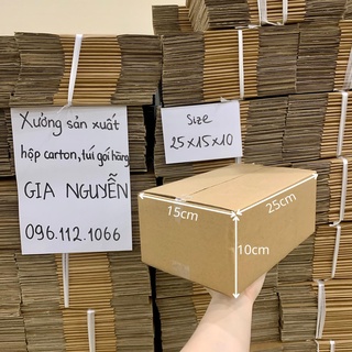 20 hộp carton vận chuyển hàng 25x15x10 dày đẹp Gia Nguyễn