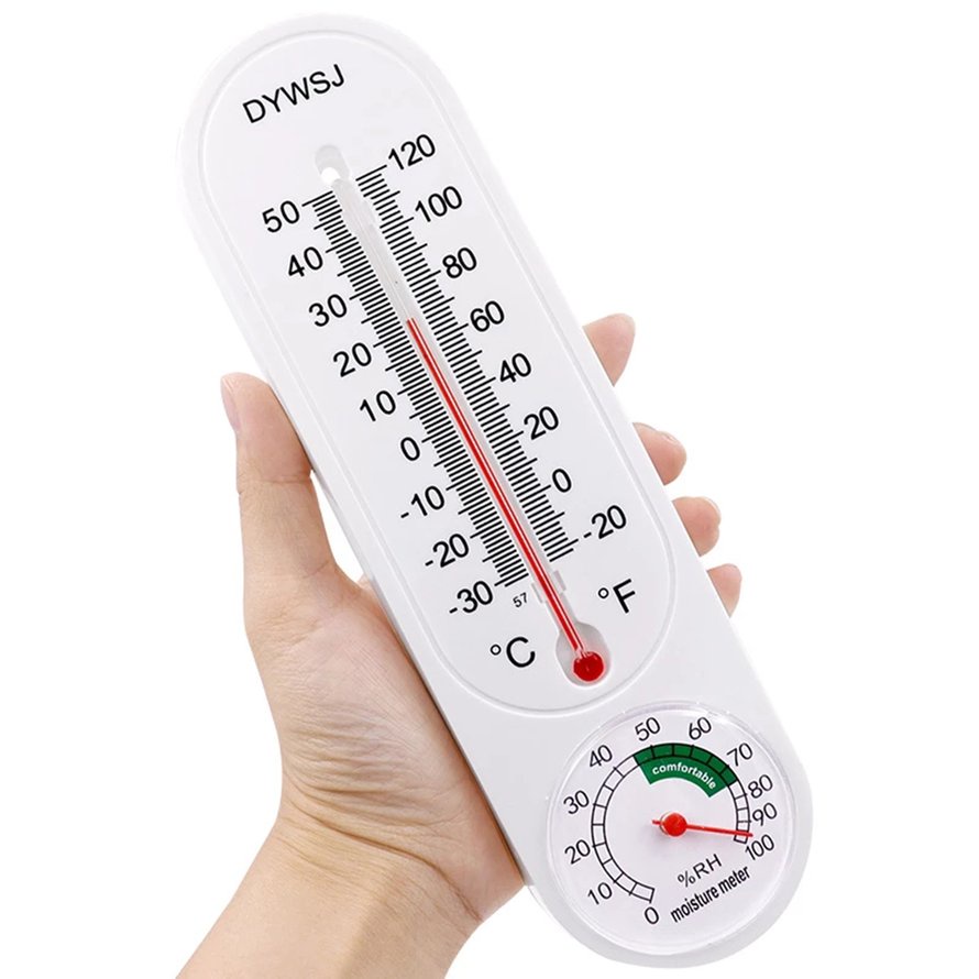 Máy đo độ ẩm treo tường dài Nhiệt kế trong nhà Con trỏ trồng cây đông lạnh