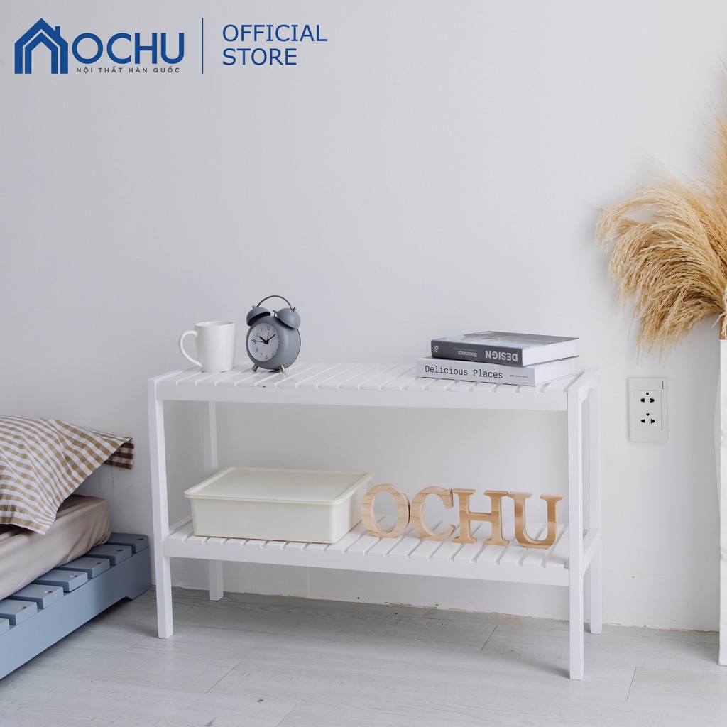 Kệ Đa Năng 2 Tầng Khung Gỗ Thông OCHU - Bench 2F - White