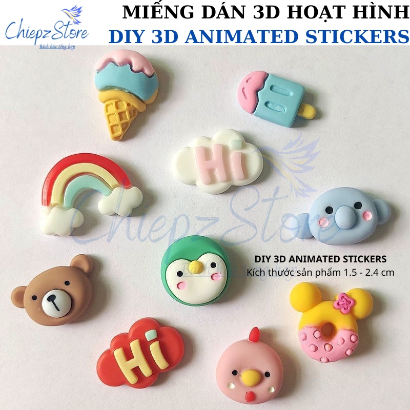 Miếng dán trang trí 3D hoạt hình - Diy 3D Animated Sticker - Thỏa sức sáng tạo phong cách riêng