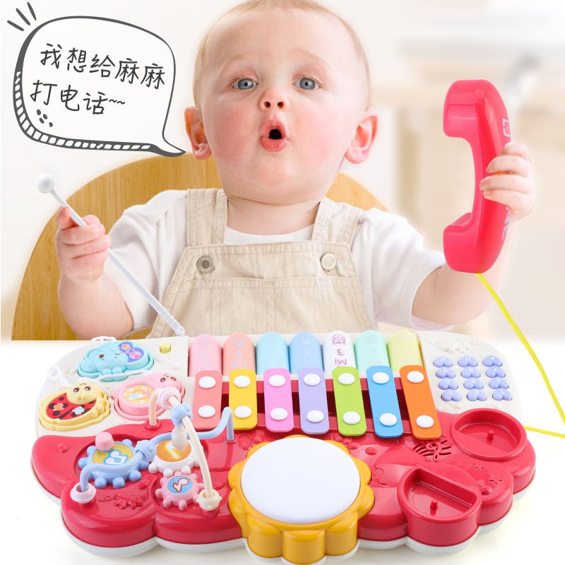 gõ tay tám âm của trẻ sơ sinh và nhỏ trên đàn piano xylophone 8 tháng 1-2-3 tuổi đồ chơi giáo dục sớm em cũ