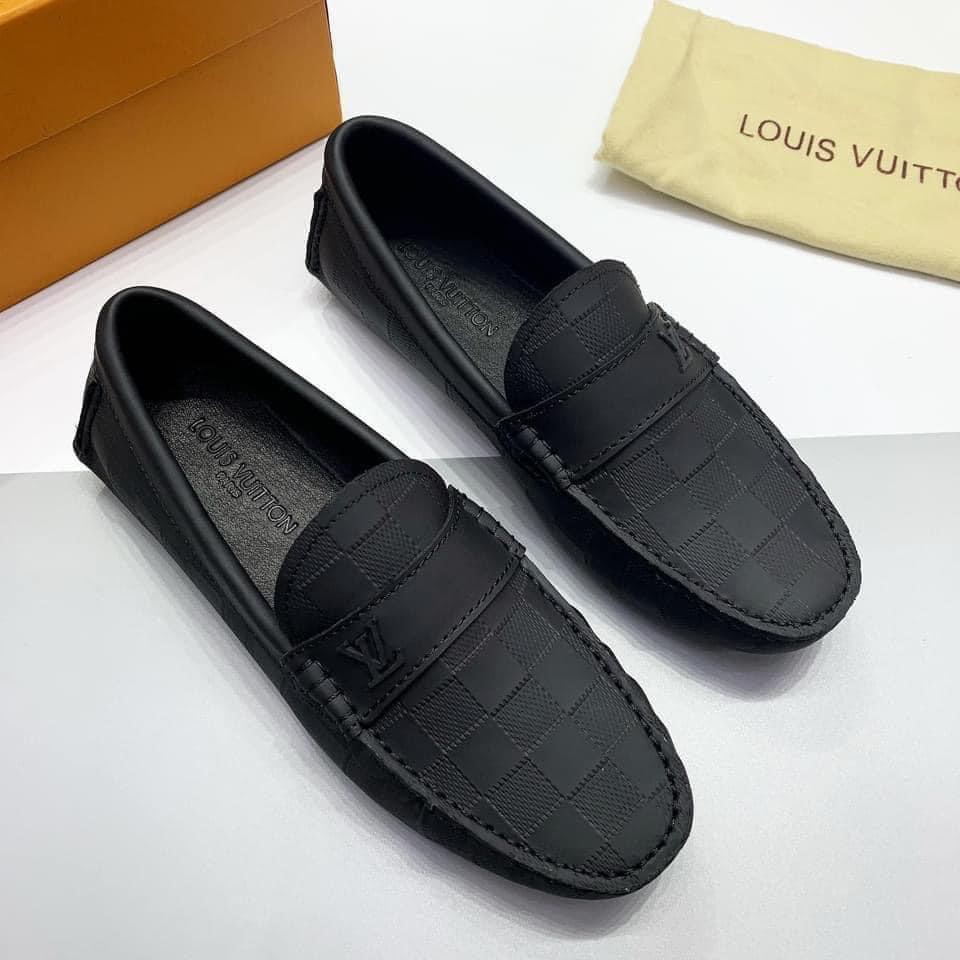 👞HIGH FASHION👞 Giày Moca caro Louis Vuitton like Authentic vân chìm NV MLN HV 38-42
