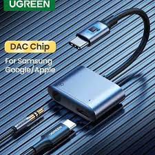 Bộ chuyển đổi usb type c sang 3.5mm 7cm có chipset hỗ trợ nguồn PD Ugreen 60164
