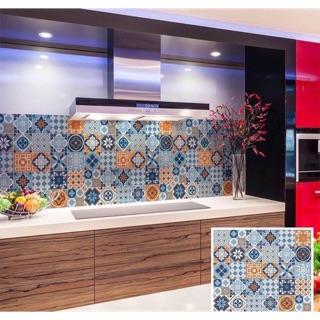Decal gạch bông chịu nước chất liệu pvc 30 ô 20cm*20cm =1,2m2