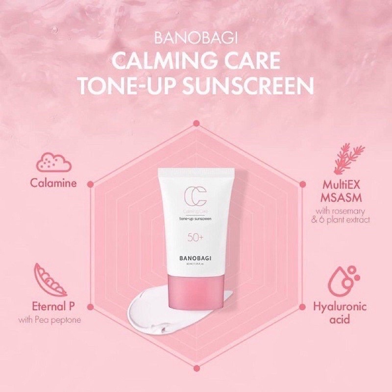 Kem chống nắng nâng tone Banobagi Calming Care Tone Up Sunscreen 50+/PA++++ 40ml (Màu hồng)