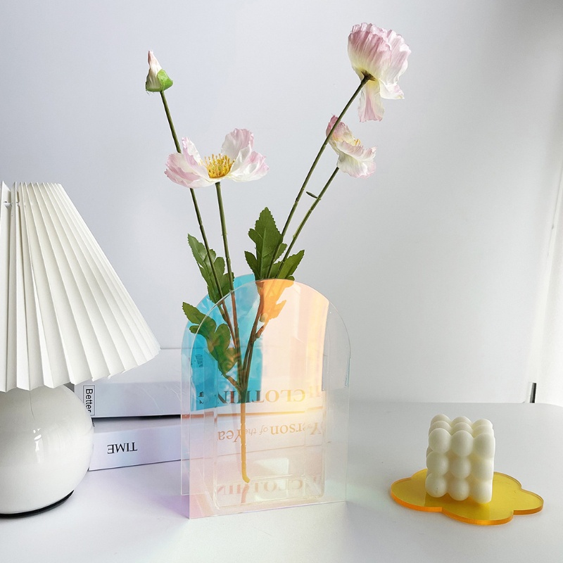 Chậu Hoa Bằng Acrylic Màu Cầu Vồng Phong Cách Bắc Âu