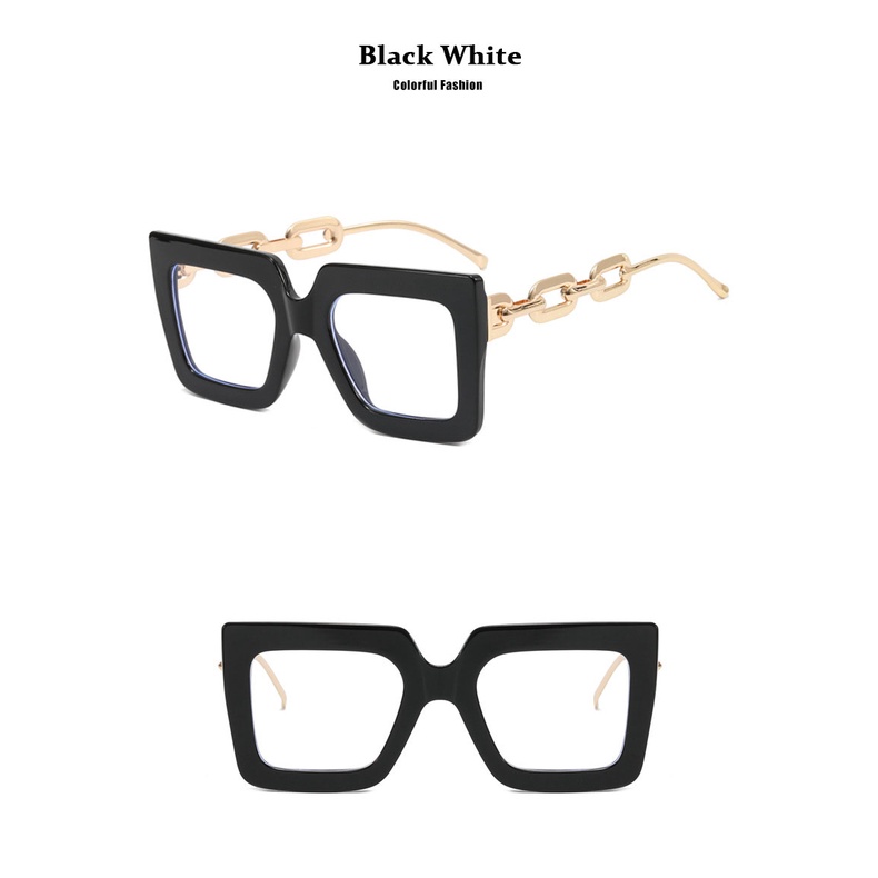 Mắt Kính Gọng Vuông Oversized Chống Bức Xạ Cho Nữ