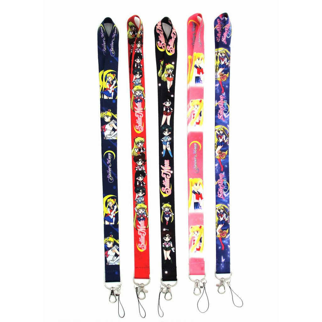 Sailor moon Dây Đeo Cổ Gắn Điện Thoại / Thẻ id Hình Thủy Thủ Mặt Trăng Xinh Xắn