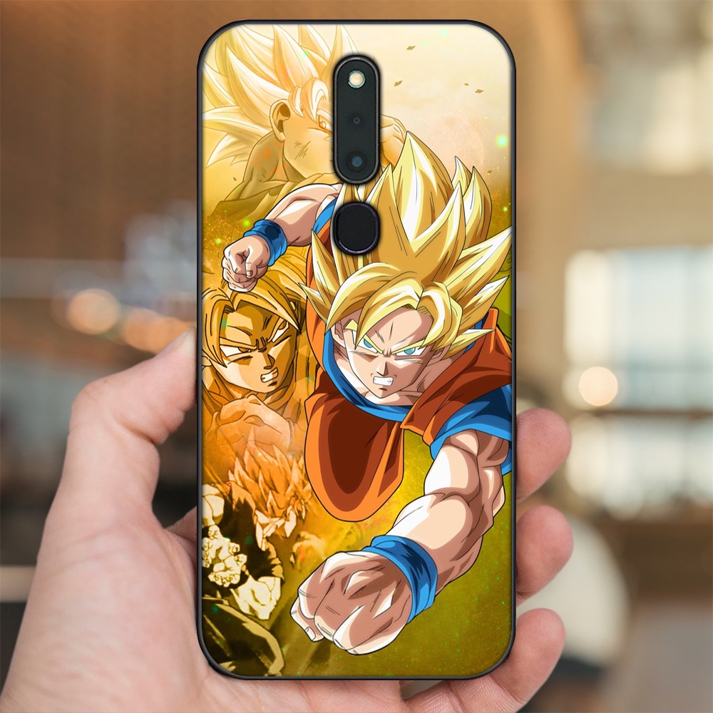 Ốp lưng Oppo F11 Pro viền đen in hình Goku Dragon Ball