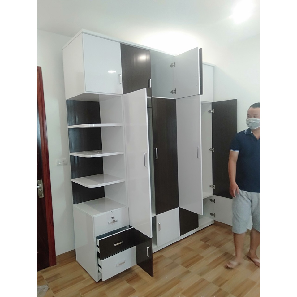 Tủ quần áo nhựa Đài Loan 5 cánh cao 2.45m – Nội thất Thành Công