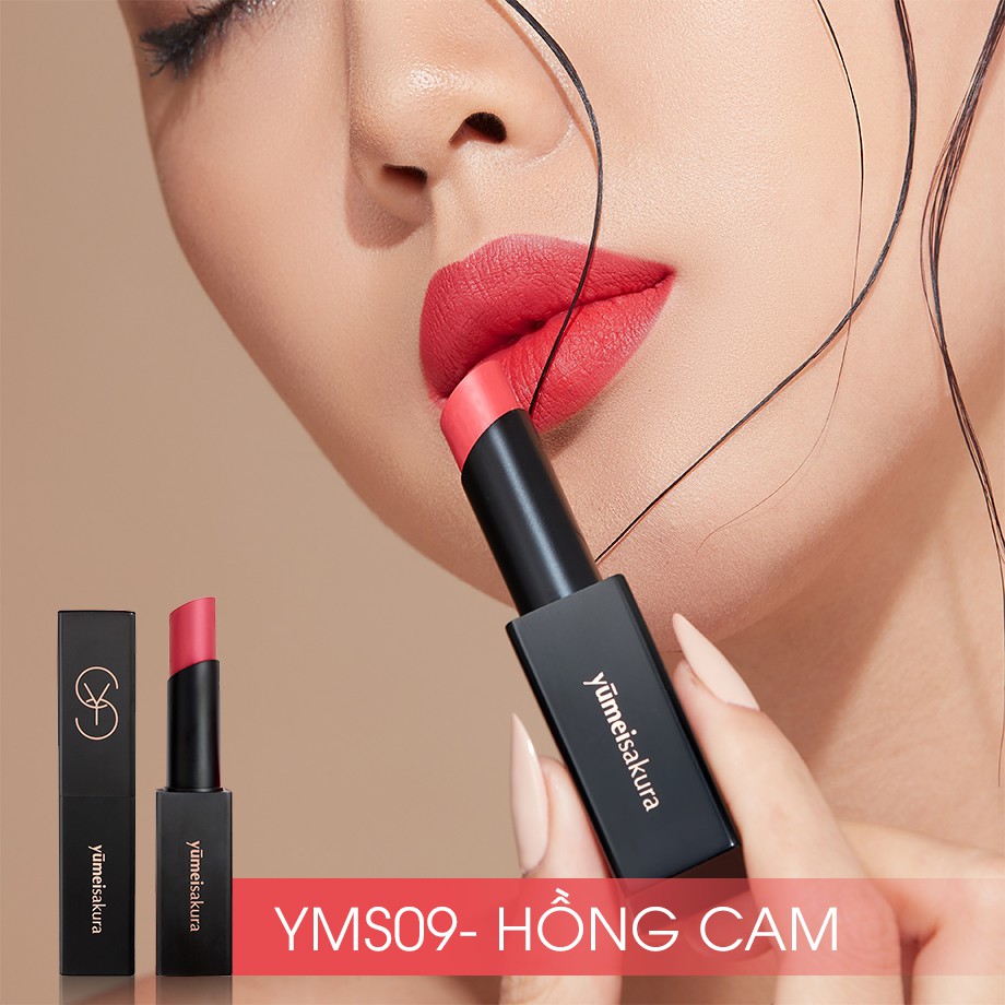 Son Lì Mịn Yumeisakura Matte Revolution Siêu Dưỡng màu Hồng Cam YMS09 3.5gr