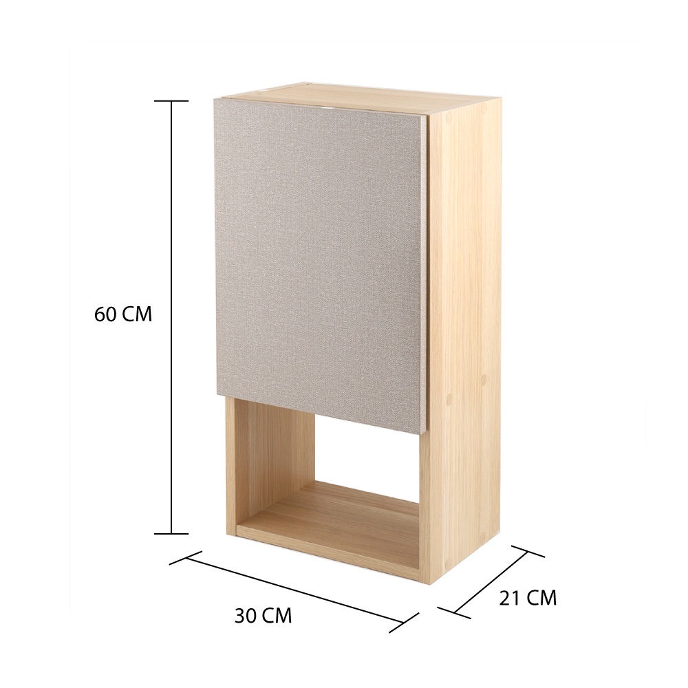 HomeBase FURDINI Kệ treo tường 1 ngăn đóng ngăn mở bằng gỗ MDF Thái Lan W30xD21xH60 Cm màu gỗ sồi